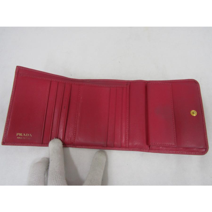 PRADA（プラダ） 三つ折りウォレット レディース三つ折り財布 ピンク 
