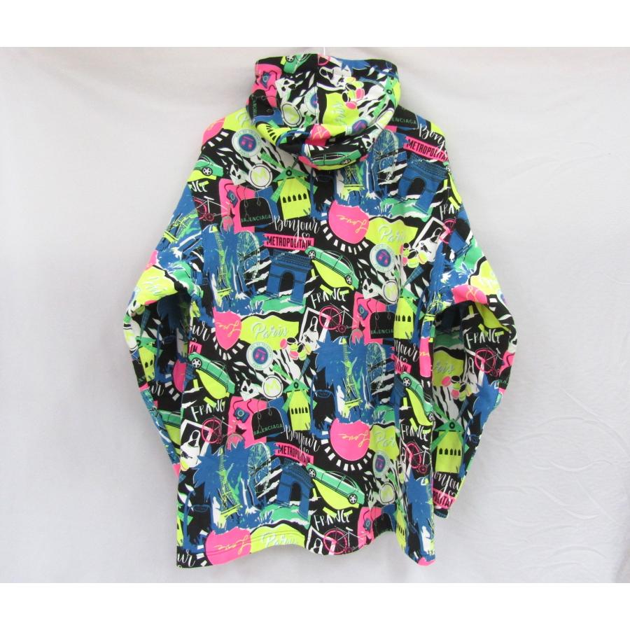 BALENCIAGA（バレンシアガ） マルチカラー 総柄 パーカー 裏起毛 プル 