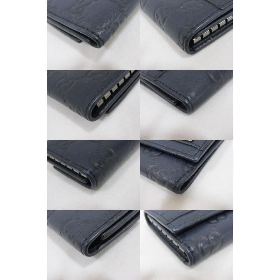 GUCCI（グッチ） GG柄 レザー 6連キーケース キーホルダー ネイビー