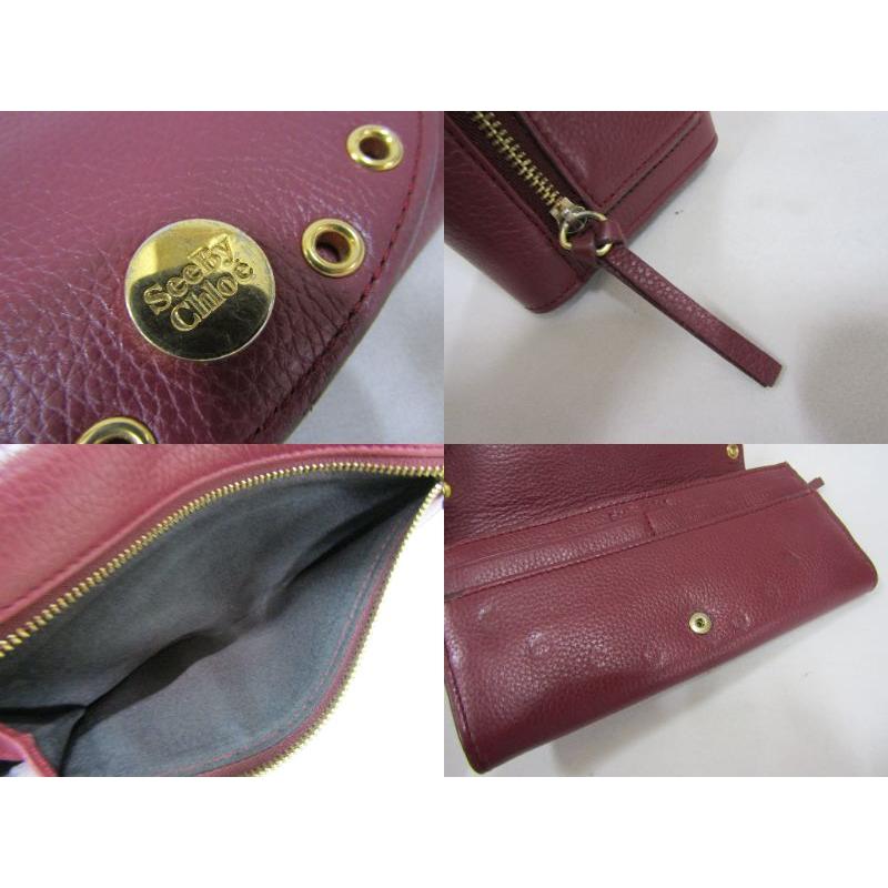 Chloe クロエ 長財布 パープル Chloe（クロエ） スタッズ ロングウォレット 長財布 赤紫 パープル
