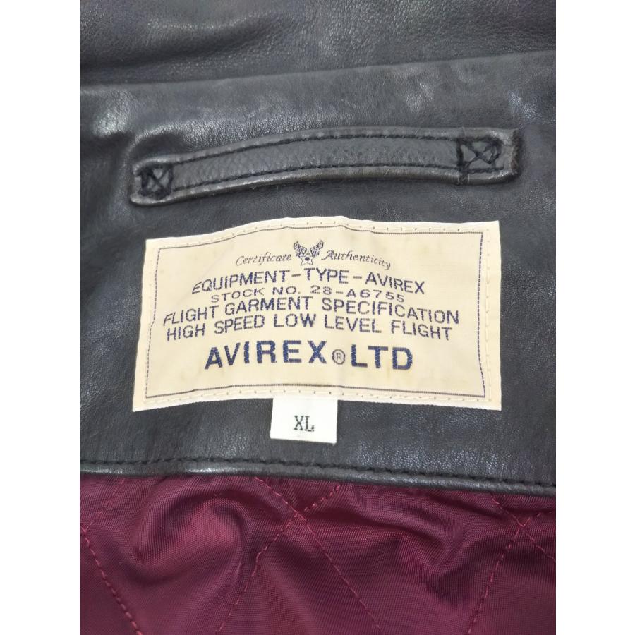 AVIREX 美品 上野商会 アヴィレックス 6101011 肉厚 牛革 レザー 襟 