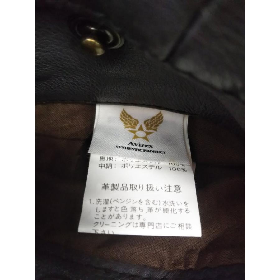 AVIREX 美品 上野商会 アヴィレックス 6101011 肉厚 牛革 レザー 襟 