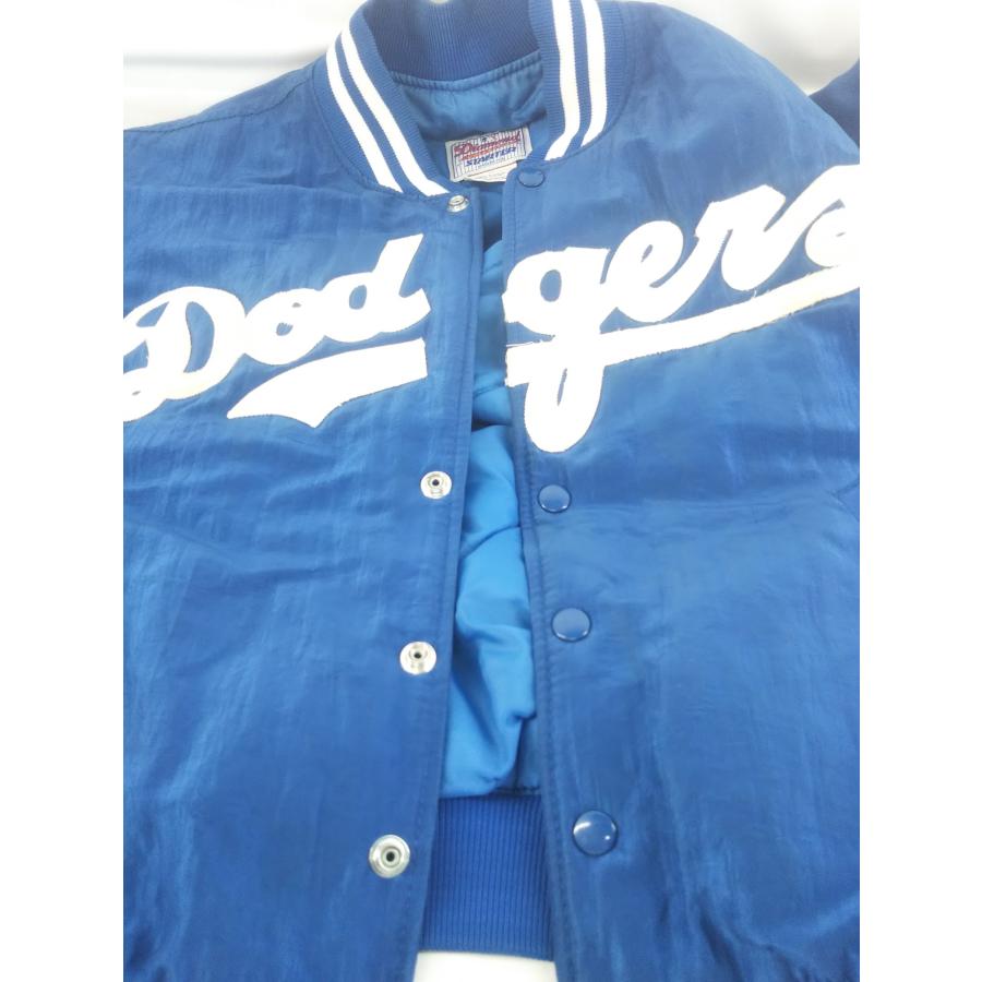 Dodgers スタジャン 肉厚 中綿入り 青色刺繍 ロゴ ロサンゼルス LA
