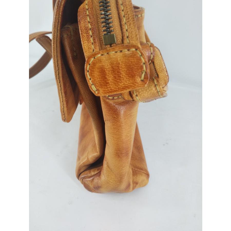 美品 ゲンテン ハンドバッグバッグ レザー 2wayショルダー付　ブラウン genten（ゲンテン） ショルダーバッグ オールレザー ブラウン 斜め掛け
