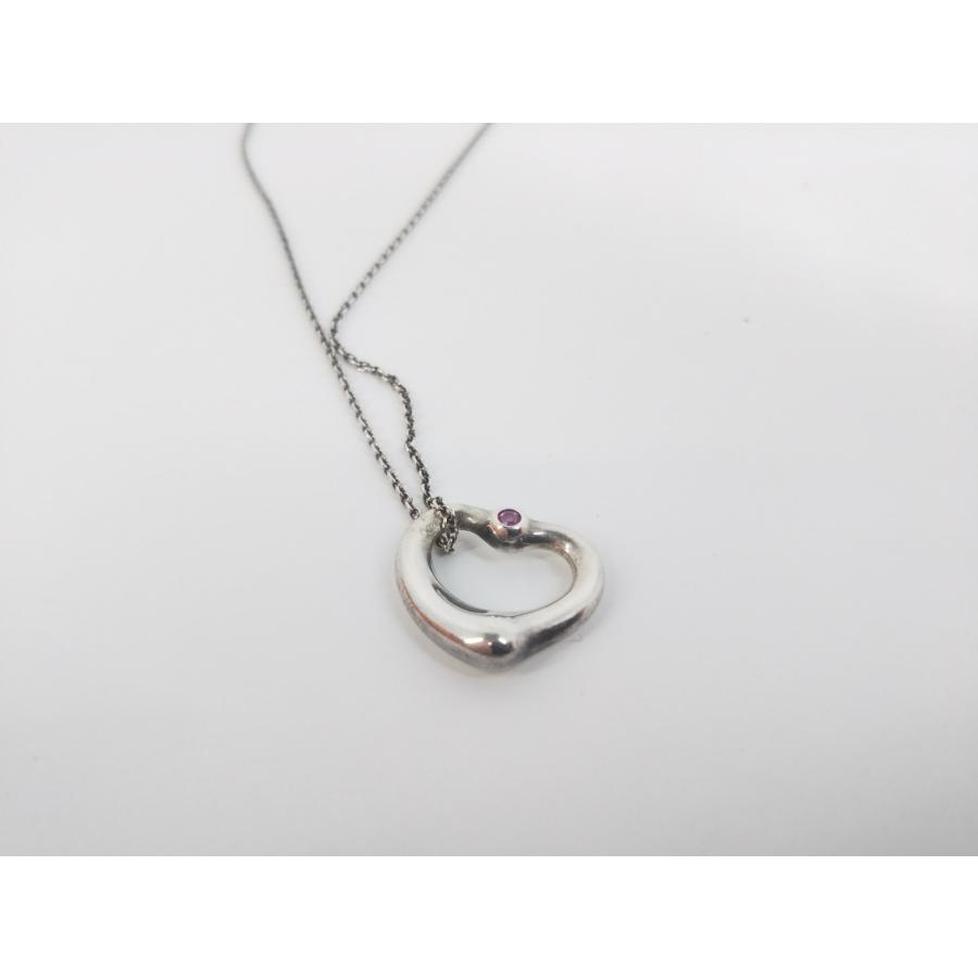 【超美品】ティファニー 1Pダイヤ オープンハート ネックレス シルバー 925 TIFFANY&Co.（ティファニー） Tiffany & Co. 1P ダイヤ オープン