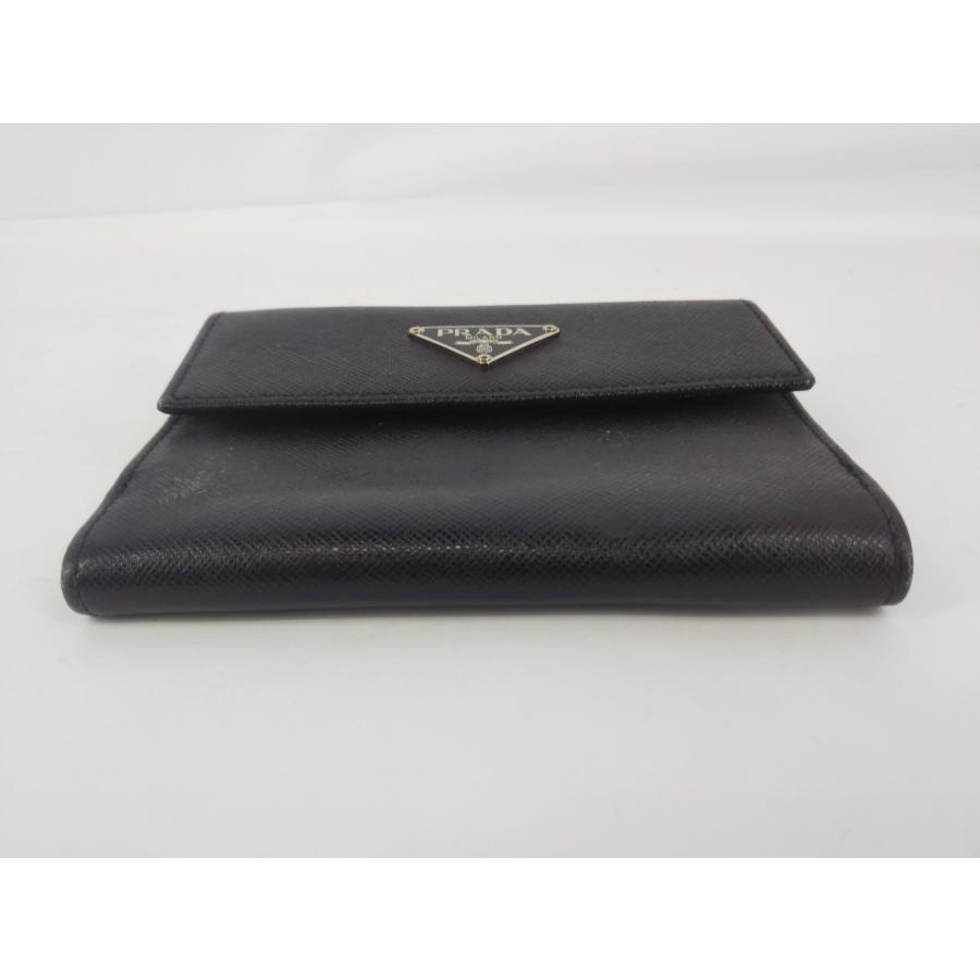 PRADA プラダ M523A サフィアーノ 二つ折り財布 黒 ブラック PRADA（プラダ） M523A サフィアーノレザー 二つ折り 財布 ウォレット