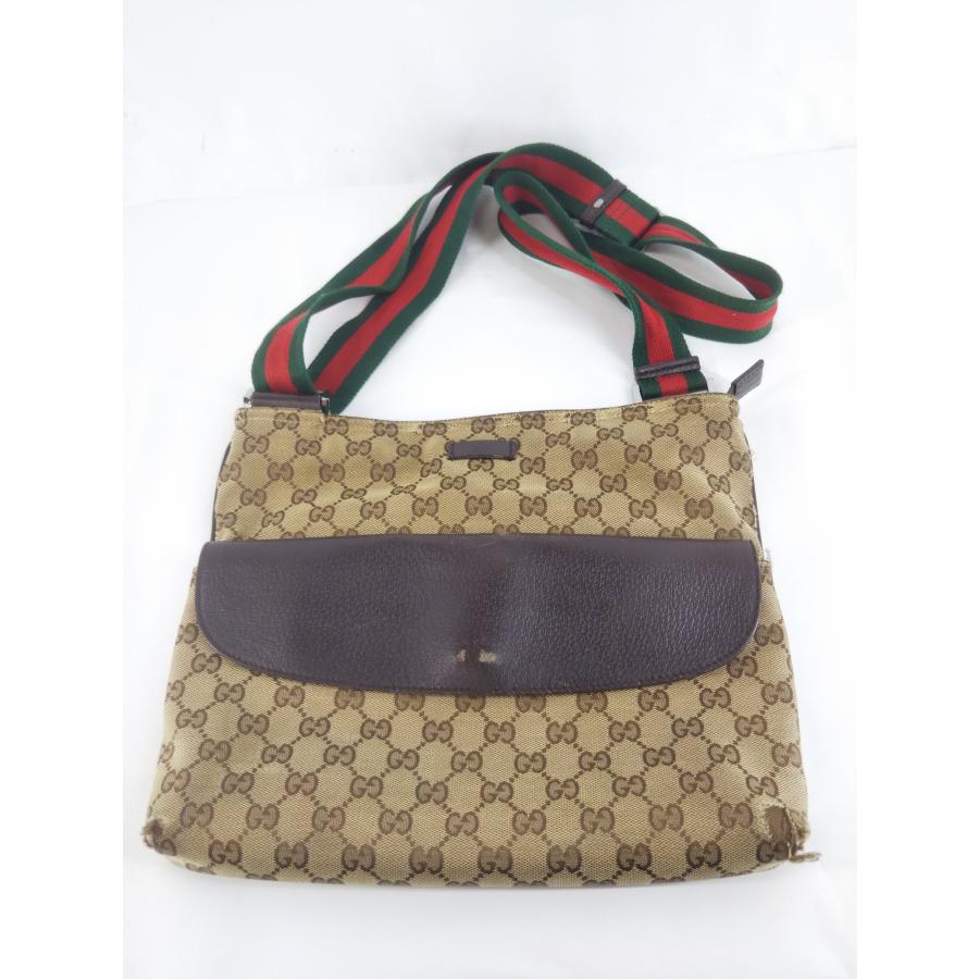 GUCCI（グッチ） ショルダーバッグ GGキャンバス/ブラウン/ベージュ 
