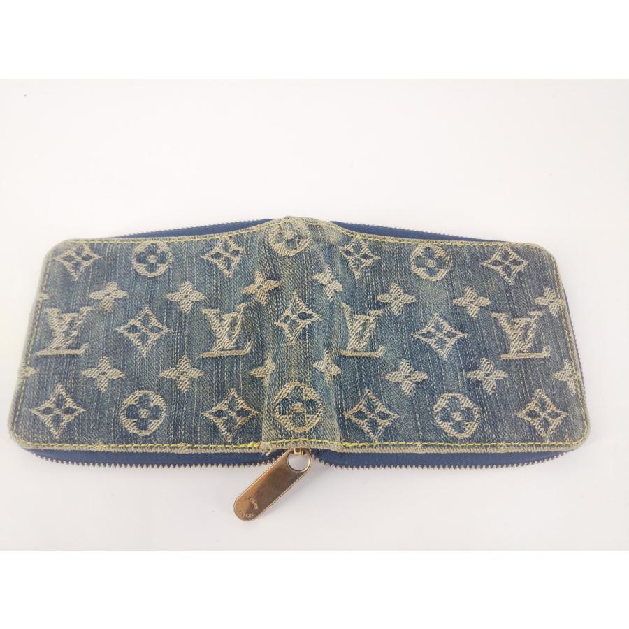 LOUIS VUITTON 二つ折り財布 デニムミニジッピー　訳あり LOUIS VUITTON（ルイ・ヴィトン） LV モノグラム デニム ミニ ジッピー