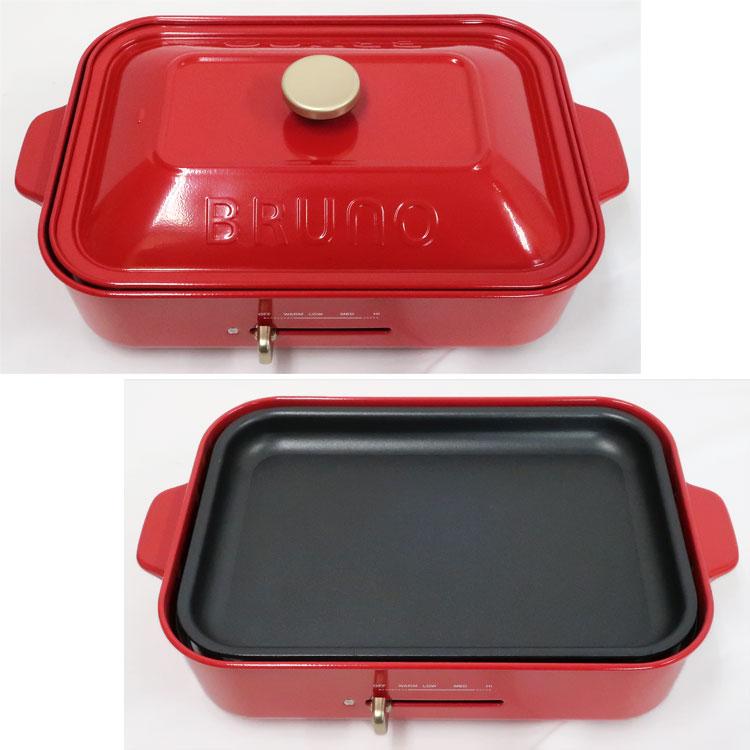 【中古】「非常に良い」BRUNO コンパクトホットプレート レッド BOE021-RD BRUNO（ブルーノ） 中古 コンパクトホットプレート BOE021-RD レッド