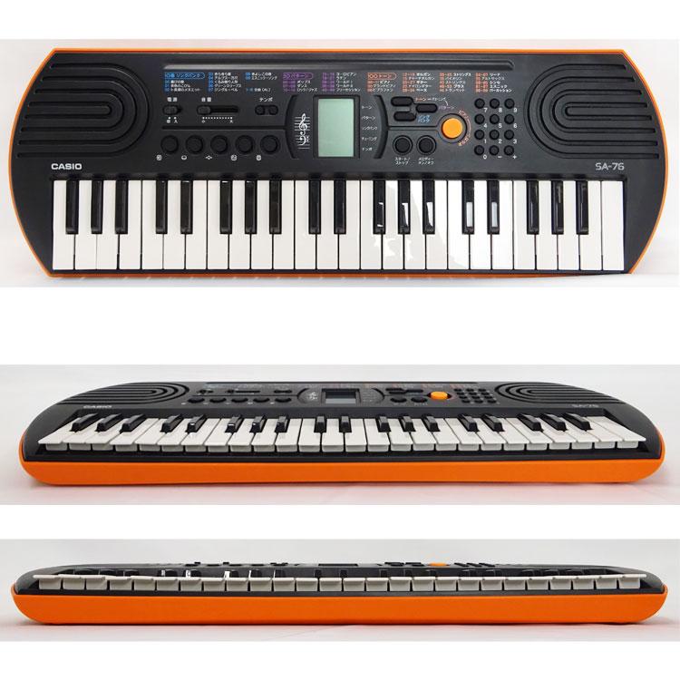 【中古】CASIO 44ミニ鍵盤 電子キーボード SA-76 ブラック&オレンジ ミニキーボード（CASIO） 中古 CASIO ミニキーボード 44鍵盤 SA