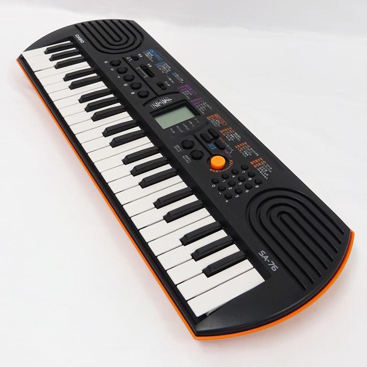 【中古】CASIO 44ミニ鍵盤 電子キーボード SA-76 ブラック&オレンジ ミニキーボード（CASIO） 中古 CASIO ミニキーボード 44鍵盤 SA