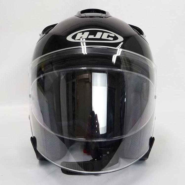 中古 HJC オープンフェイス ヘルメット FG-JET Mサイズ57~58cm 2014年製 ブラック ダブルバイザー｜thrifty｜02