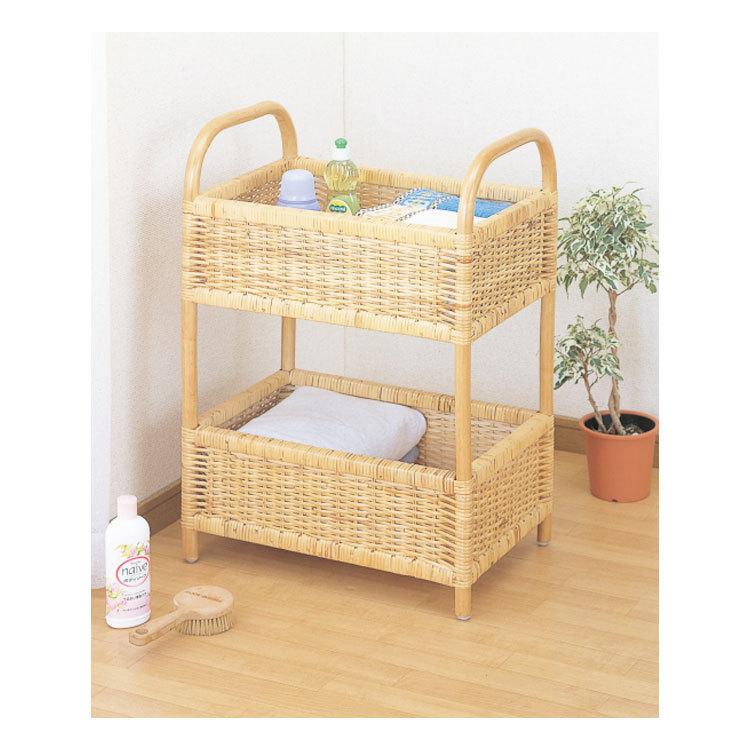 ラタン2段ランドリー K-11 今枝商店 メーカー取り寄せ品/籐 ラタン 籐家具 ラタン家具 バスケット ランドリー サニタリー 脱衣所 脱衣カゴ 収納