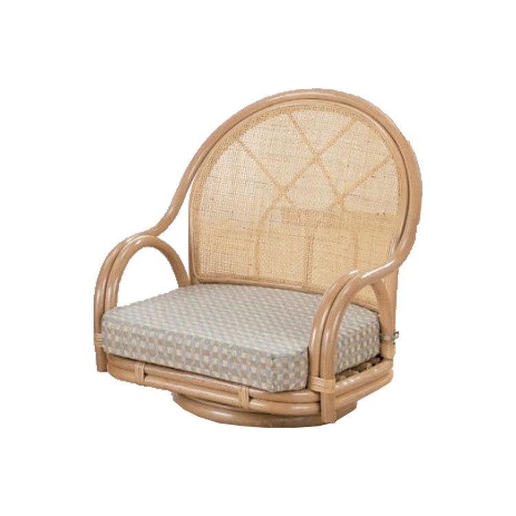 アンティーク/レトロ/360度回転式ラタンチェア 大人の上質