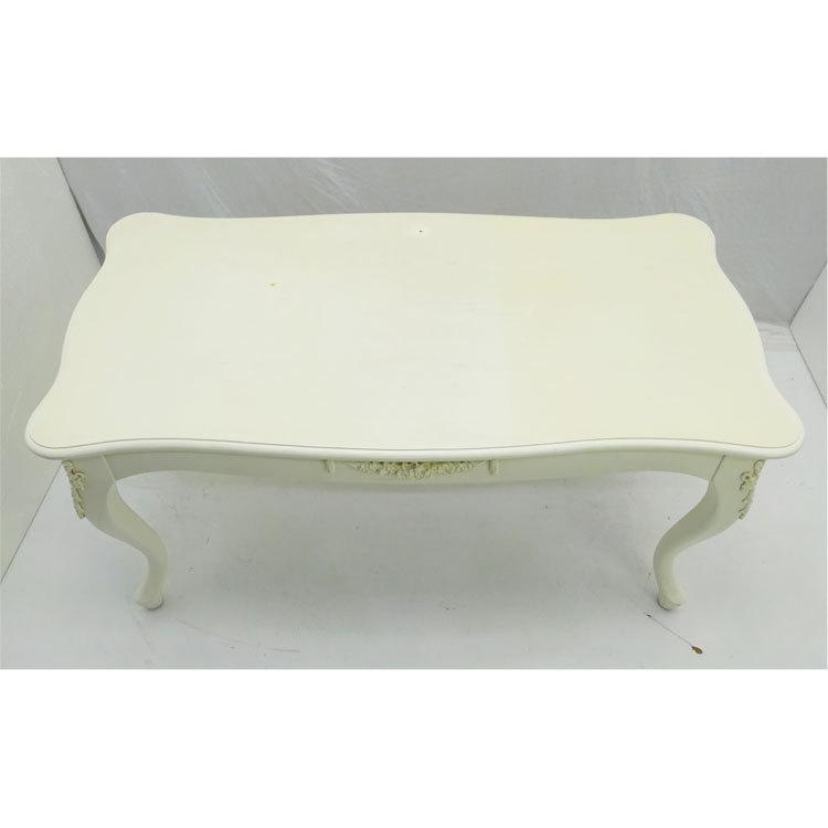 中古】〇即納〇 ローテーブル 白 幅100cm 猫脚 ロココ調 センター