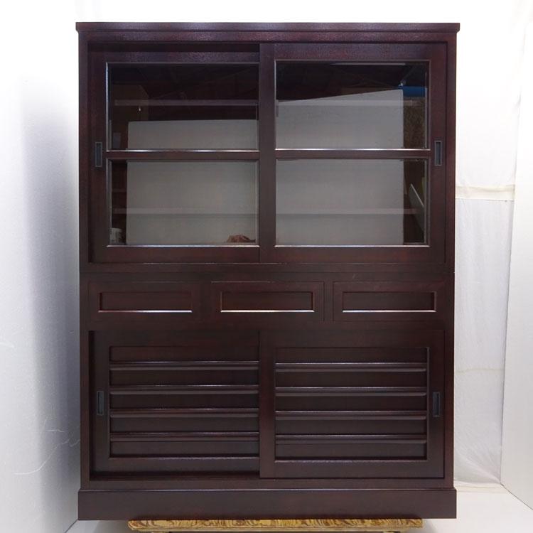 中古 設置込み 松本民芸家具 T型食器棚 ブラウン 幅115cm KG-NN 中古 設置込み 松本民芸家具 T型食器棚 ブラウン 幅115cm KG-NN