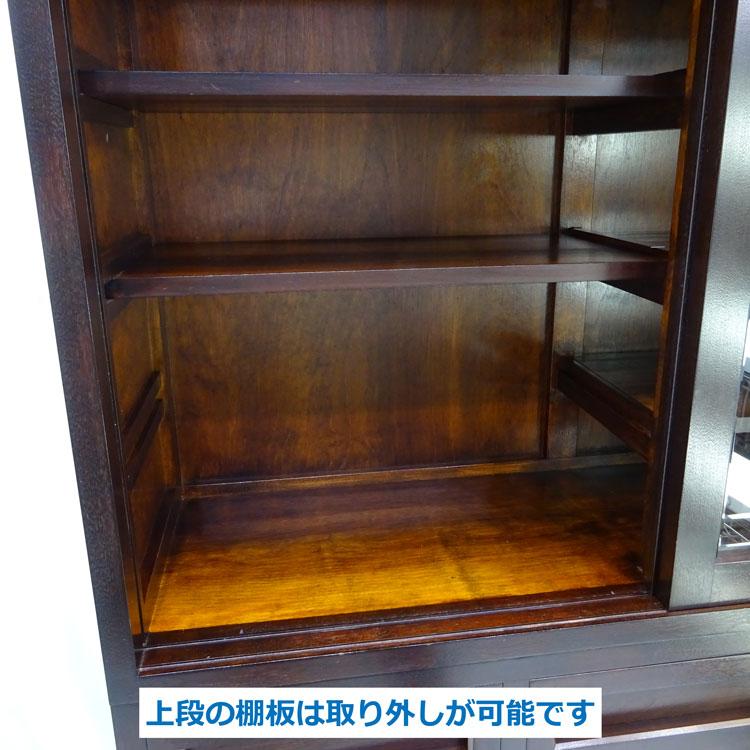 中古 設置込み 松本民芸家具 T型食器棚 ブラウン 幅115cm KG-NN 中古 設置込み 松本民芸家具 T型食器棚 ブラウン 幅115cm KG-NN