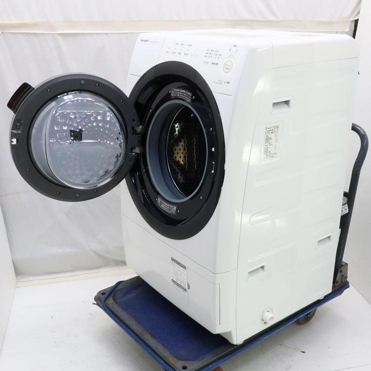 美品】【送料込み】2020年製 SHARP ES-S7E-WL 左開きドア ドラム式洗濯機