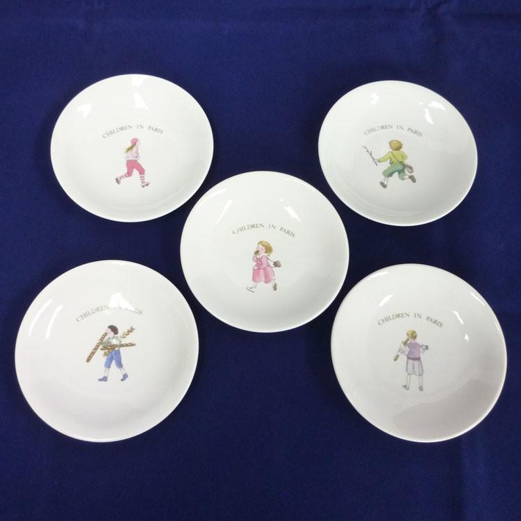 たち吉 【中古】（美品）〇即納〇たち吉 CHILDREN IN PARIS 小皿5枚