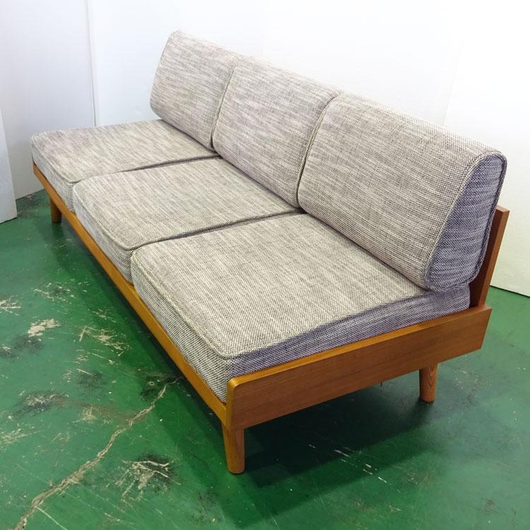 中古 設置込み unico ALBERO カバーリングソファ 3シーター チーク