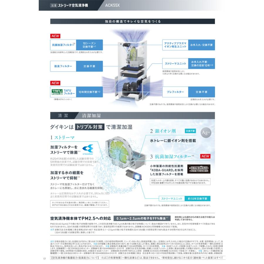 ストリーマ ダイキン空気清浄機 ACK55X ストリーマ空気清浄機 最新2021