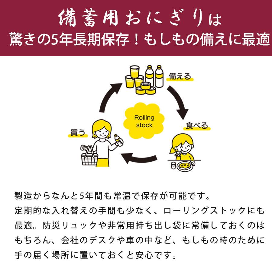 非常食 備蓄用【水なし調理OK！長期保存可能！】備蓄用おにぎり 5年