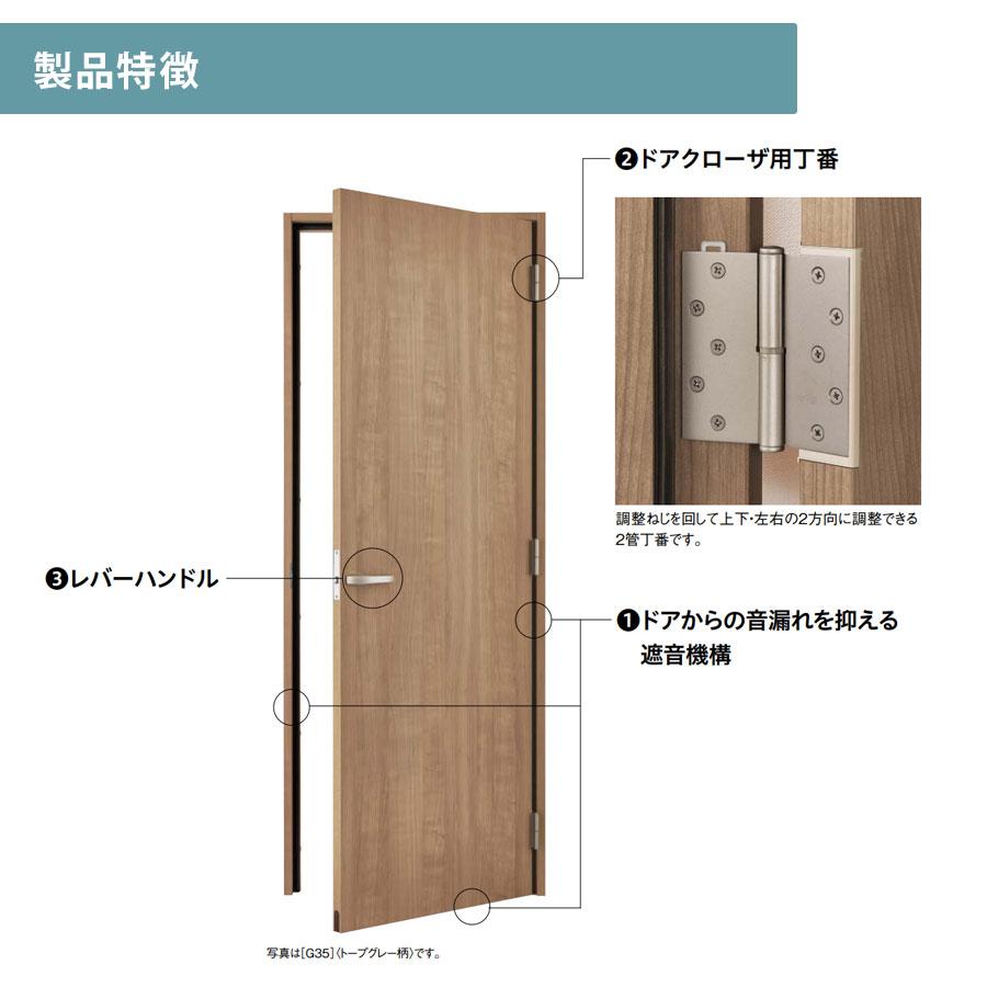 DAIKEN OMOIYARI 防音ドア 【見切り枠（対応壁厚78） 片開き［G30］AX