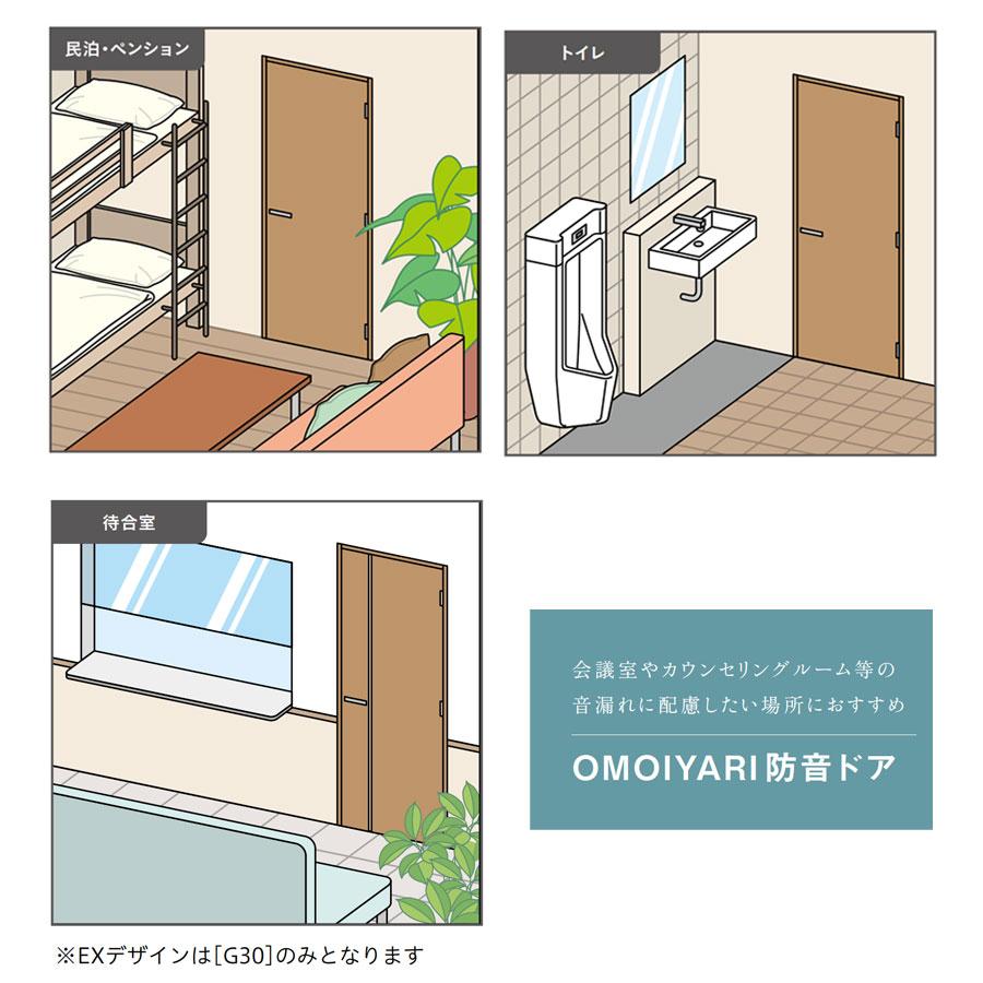 DAIKEN OMOIYARI 防音ドア 【見切り枠（対応壁厚223.5） 片開き［G30