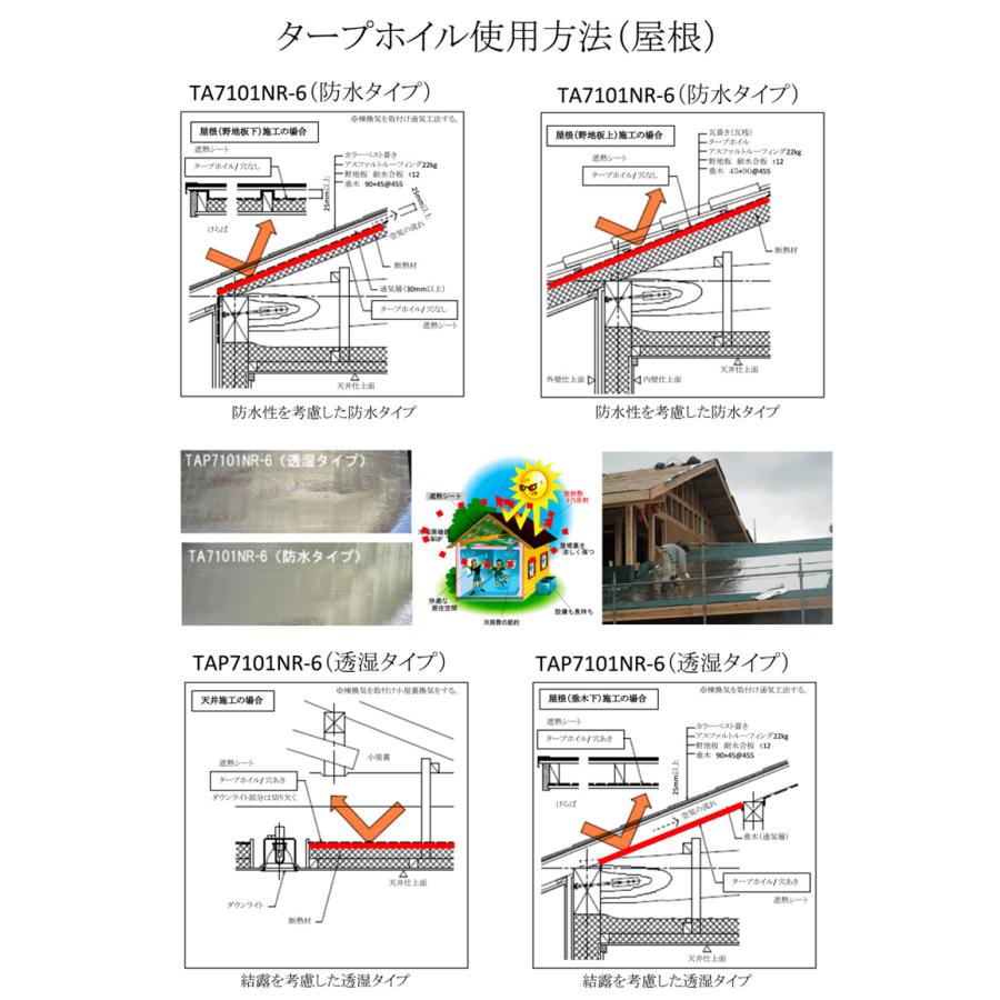 屋根 遮熱シート　タープホイル 遮熱材　3層　アルミ片面タイプ 穴開き　透湿タイプ　遮熱シート ロール 遮熱シート 屋外｜thrive-store｜11