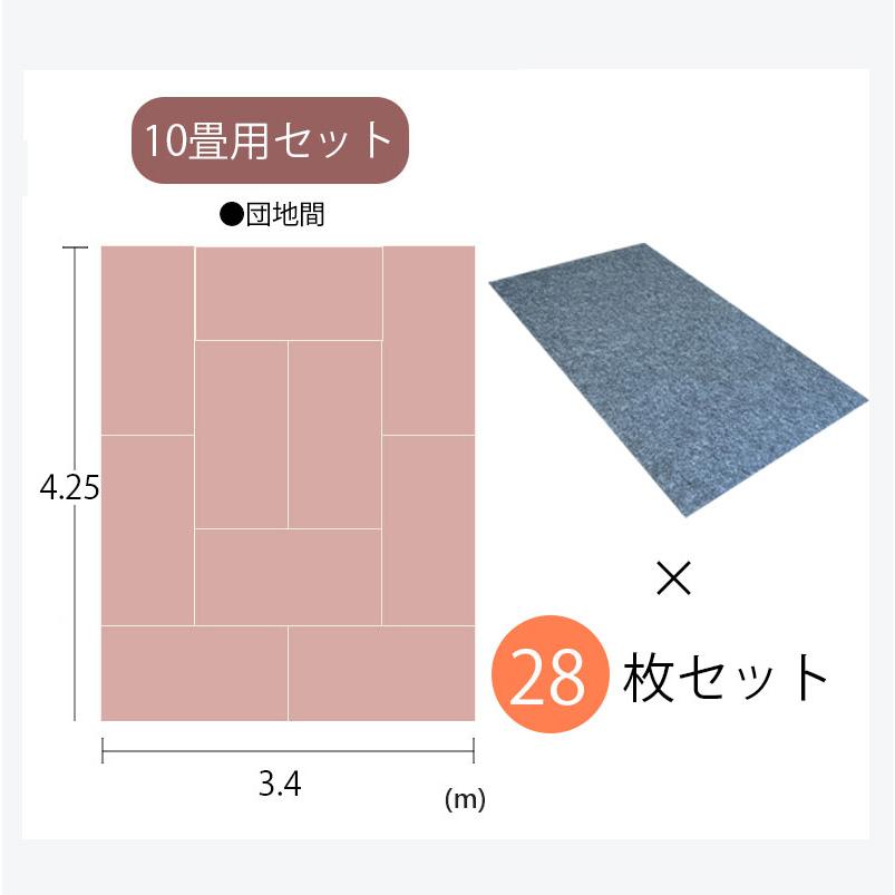 防音マット 床 日本製 FUWARI L-40特級 足音対策 10畳セット/50x100cm