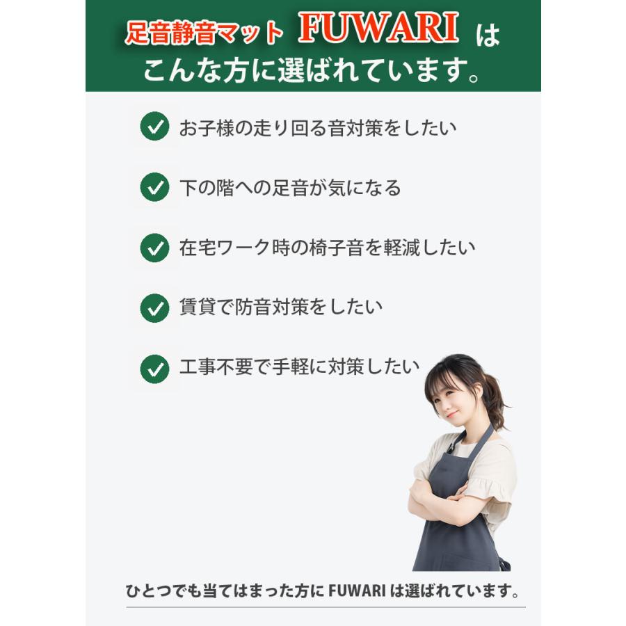 防音マット 床 日本製 FUWARI L-40特級 足音対策 賃貸OK 敷くだけ 50
