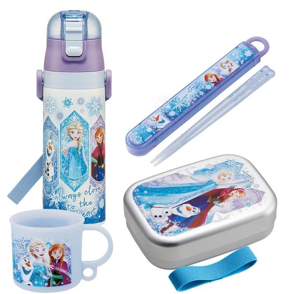 アナと雪の女王 25 お買得４点セット アルミお弁当箱 370ml 箸＆箸箱 コップ 水筒 | 