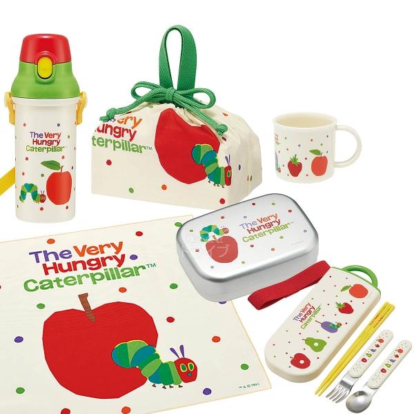 はらぺこあおむし お買得６点セット 抗菌 アルミお弁当箱 370ml トリオ コップ プラ水筒 巾着 ランチクロス | 