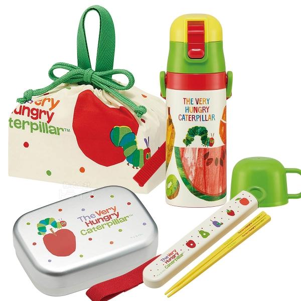 はらぺこあおむし お買得４点セット アルミお弁当箱 370ml 箸＆箸箱 巾着 ストロー2WAY水筒 | 