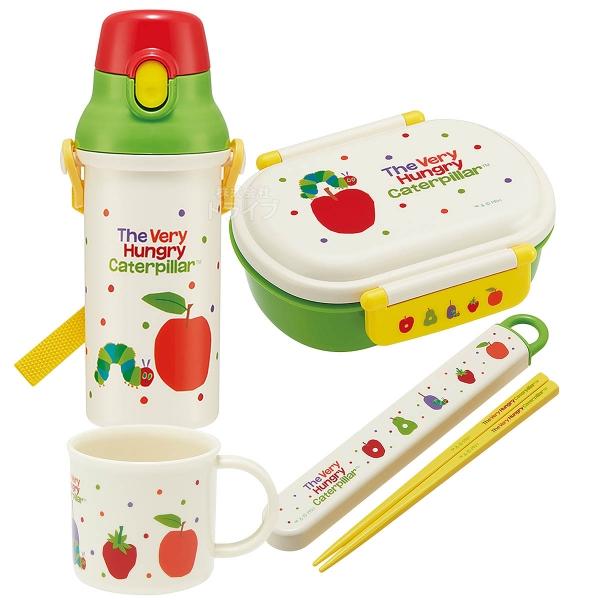 はらぺこあおむし お買得４点セット 抗菌 お弁当箱 中子付 360ml 箸＆箸箱 コップ プラ水筒 | 