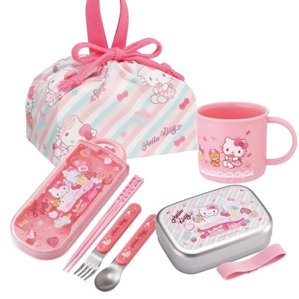 2月上旬入荷予定 ハローキティ 26 お買得４点セット アルミお弁当箱 370ml トリオ コップ 巾着セット | 