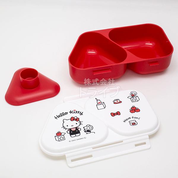 キティ　ランチボックス　スプーン　フォーク　箸　おにぎり型　タッパー　おしぼり カトラリー付き 弁当箱 1000ml 1段 ランチボックス お弁当