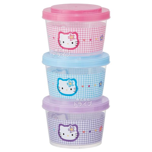 ハローキティ カオハナ 薄肉保存容器 3個入 SIJ3 711503 置配対応