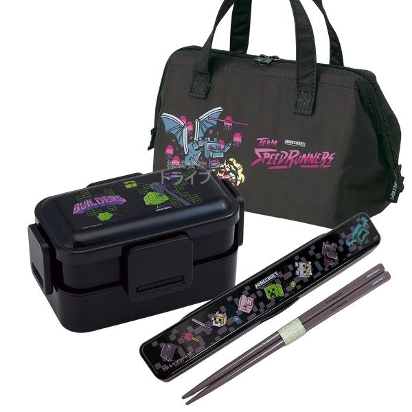 マインクラフト TeamMascots ４点ロックお弁当箱 ２段 箸＆箸箱 がま口型ランチバッグ セット | 