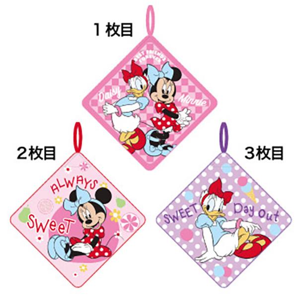 ループ付きハンドタオル 3絵柄組 ミニーマウス スイーツライフ  ネコポス対応品 899191 | 