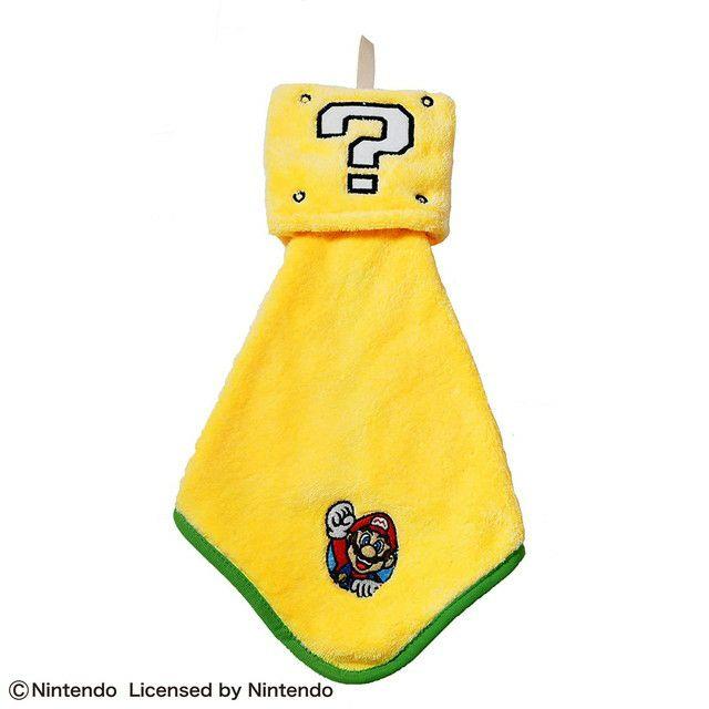 ループ付き マイクロファイバー ハンドタオル スーパーマリオ うきうきブロック ネコポス対応品 723793 | 