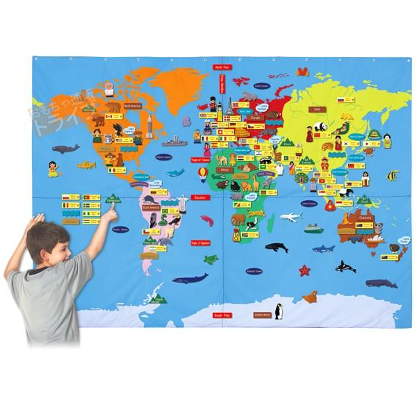 最新入荷】 フェルト教材 特大タペストリー ジャンボ世界地図 GIANT WORLD MAP FLAT 151040 