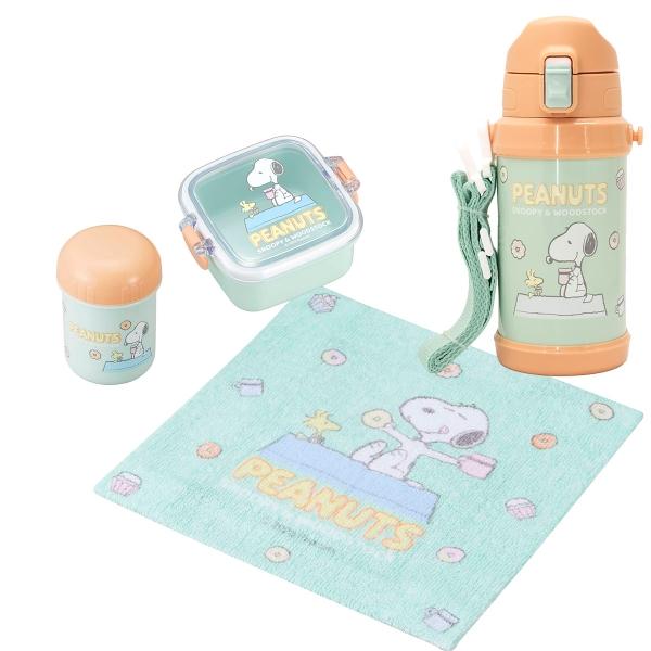 スヌーピー ステンレスボトル 600ml おしぼり デザート容器 ３点セット | 