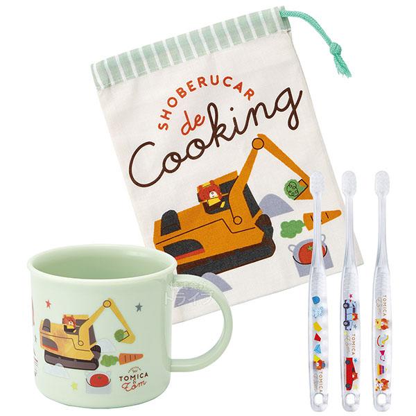 トミカとトム コップ コップ袋 乳児用 クリア歯ブラシ 3本入 ３点セット | 