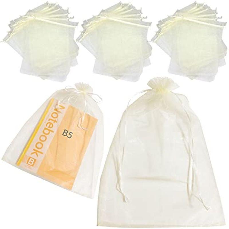 春夏新作 袋 オーガンジー 巾着 ラッピング 3world ギフト アイボリー 30 40cm 50枚 Sw1862