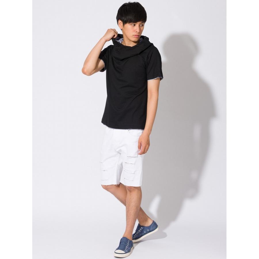 パーカー メンズ Tシャツ 半袖 無地 アフガンネック トップス コーデ