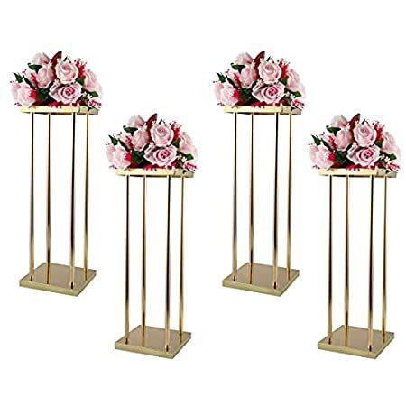 Vincidern 並行輸入 ウェディングゴールドフラワートラック花瓶 メタウェディングフラワースタンド テーブルの装飾に テーブルの装飾に 並行輸入 Tahiwa メタウェディングフラワースタンド 高さ31 5インチ B099znxtb9 送料無料まとめ割