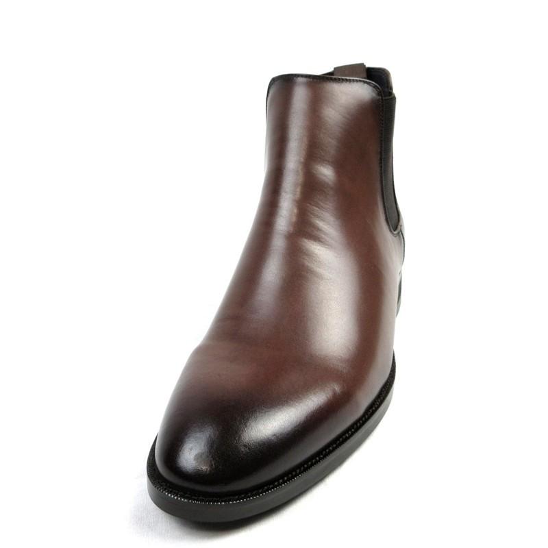 日本製 本革 紳士靴 メンズブーツ サイドゴアブーツ プレーントゥ 3E 撥水加工 . CHRISTIAN CARANO クリスチャンカラノ FH-28 |  | 02