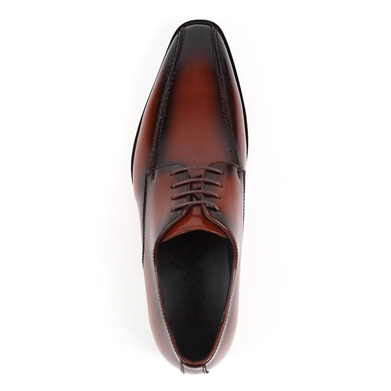 4E キングサイズ 日本製 本革 メンズ ビジネス ドレスシューズ . ロングノーズ スワール 外羽根 撥水 - クリスチャンカラノ TK-488K |  | 10