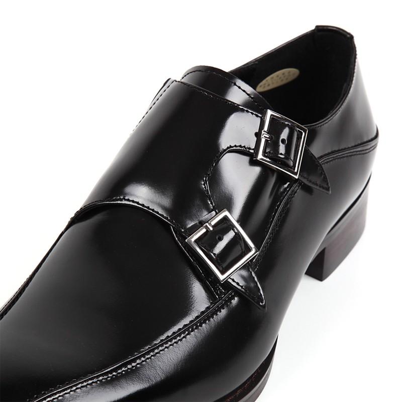 日本製 本革 メンズ ビジネス ドレスシューズ . ロングノーズ スワール ダブルモンク 3E 撥水 - クリスチャンカラノ TK-491 |  | 13